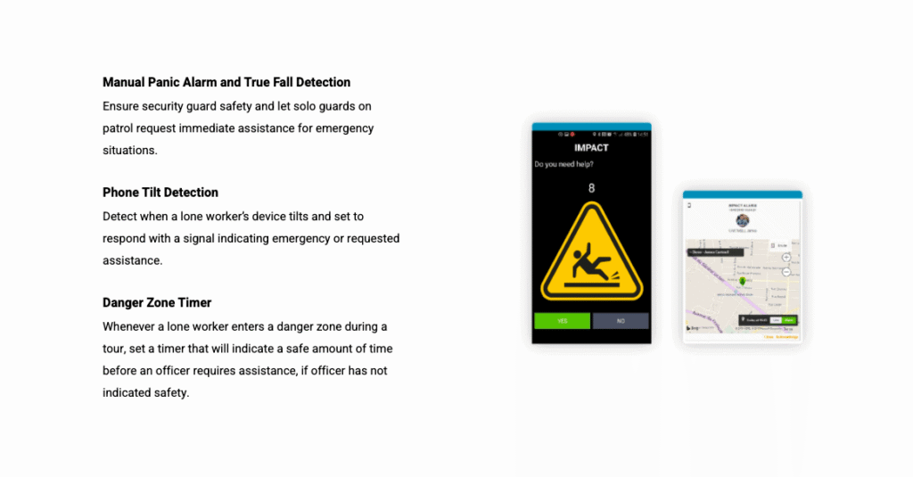 Improving Guard Management With Trackforce'S Gps Real-Time Tracking 12 Écran d'alerte de protection des travailleurs isolés affichant une invite de vérification par un agent