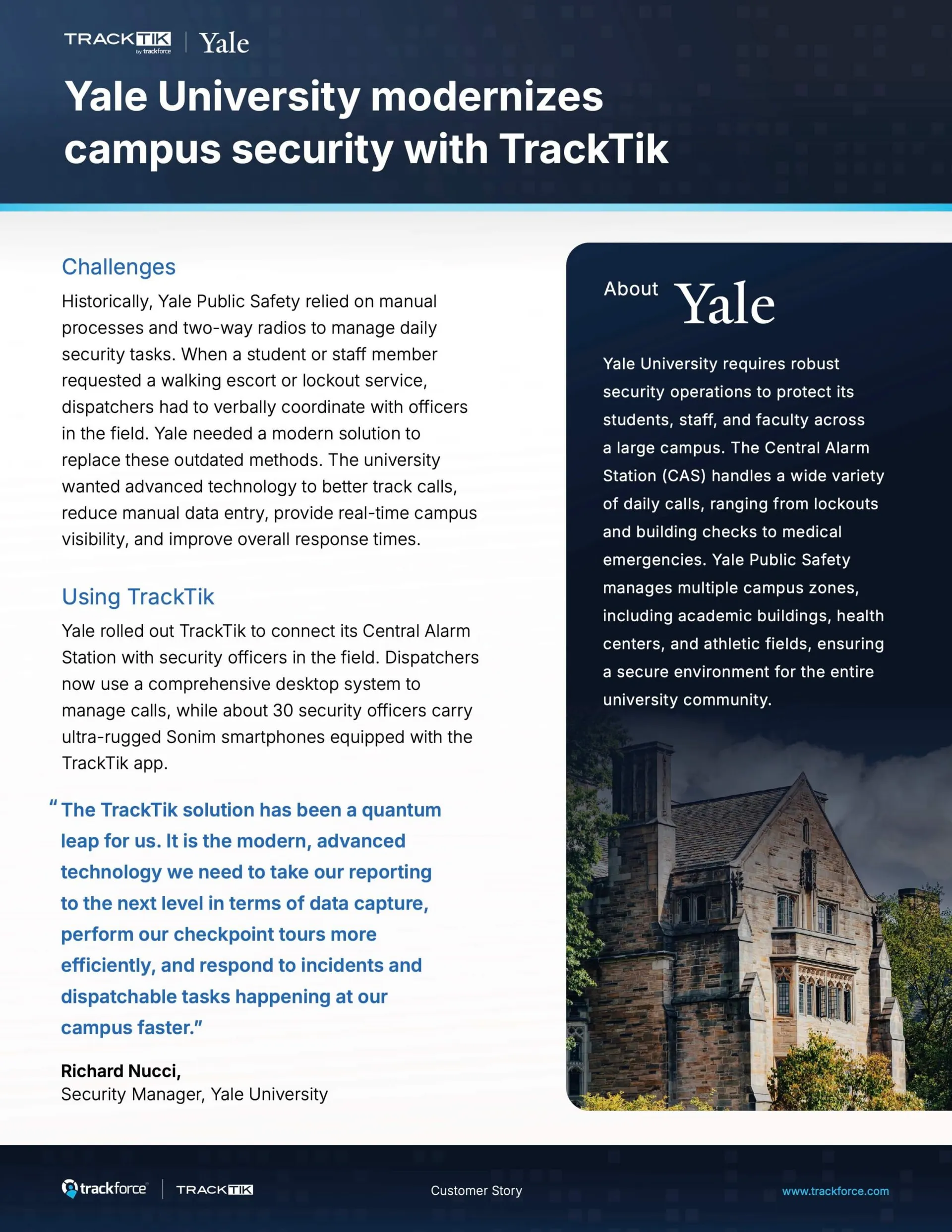 Yale University Rolls Out Tracktik Software 10 Yale University Public Safety dispatch operations