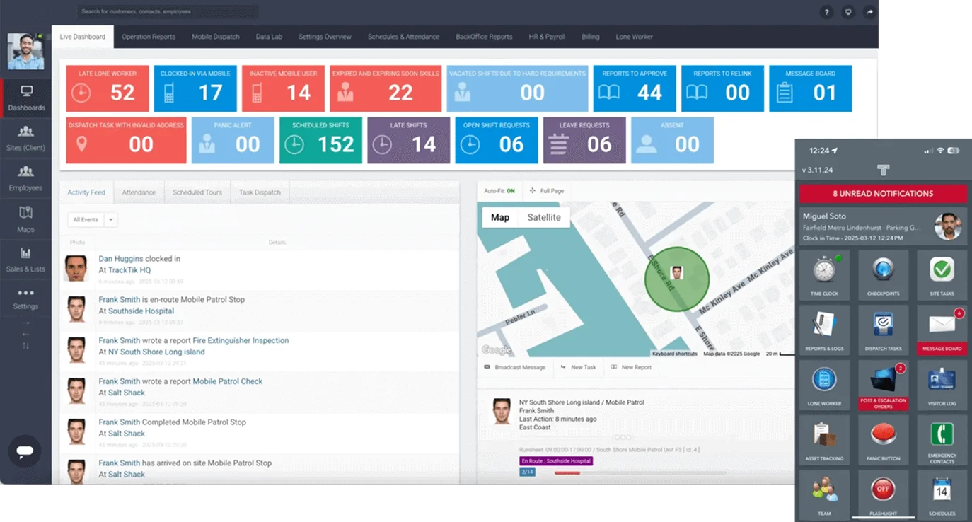 Silvertrac 1 Silvertrac guard management app shown on desktop and mobile