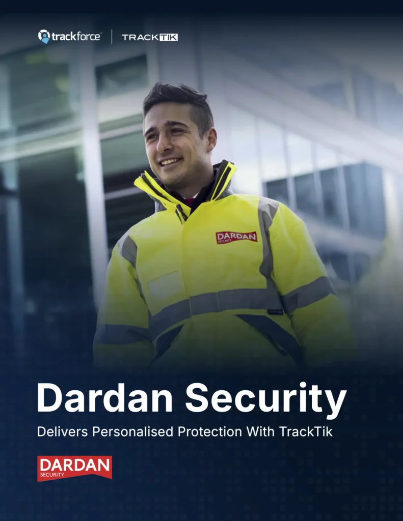 Dardan Security delivers personalised protection with TrackTik - smiling security officer in a Dardan hi-vis jacket