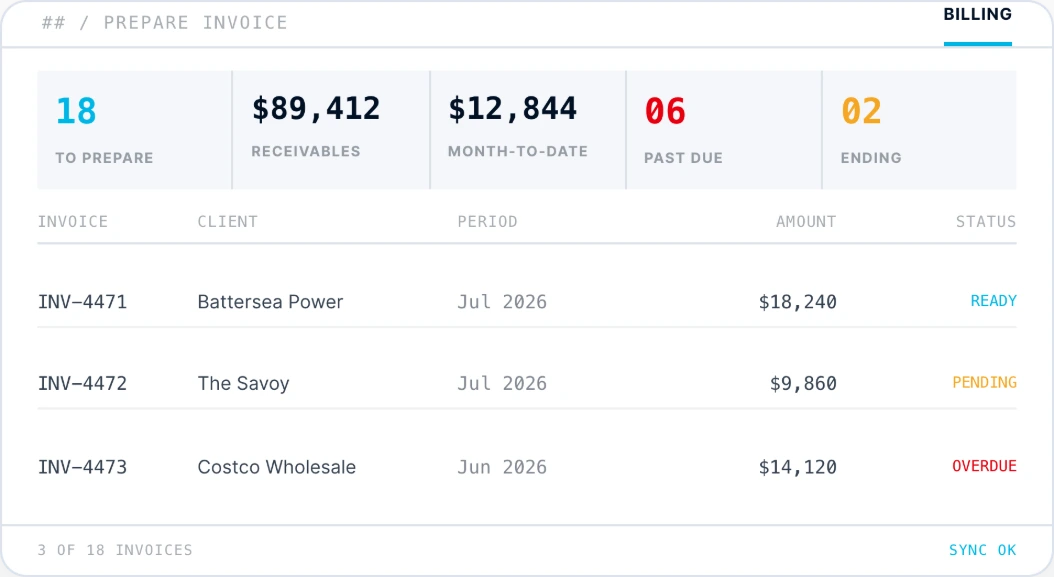 Contracts &Amp; Invoicing 3 tracktik automated invoice preparation billing