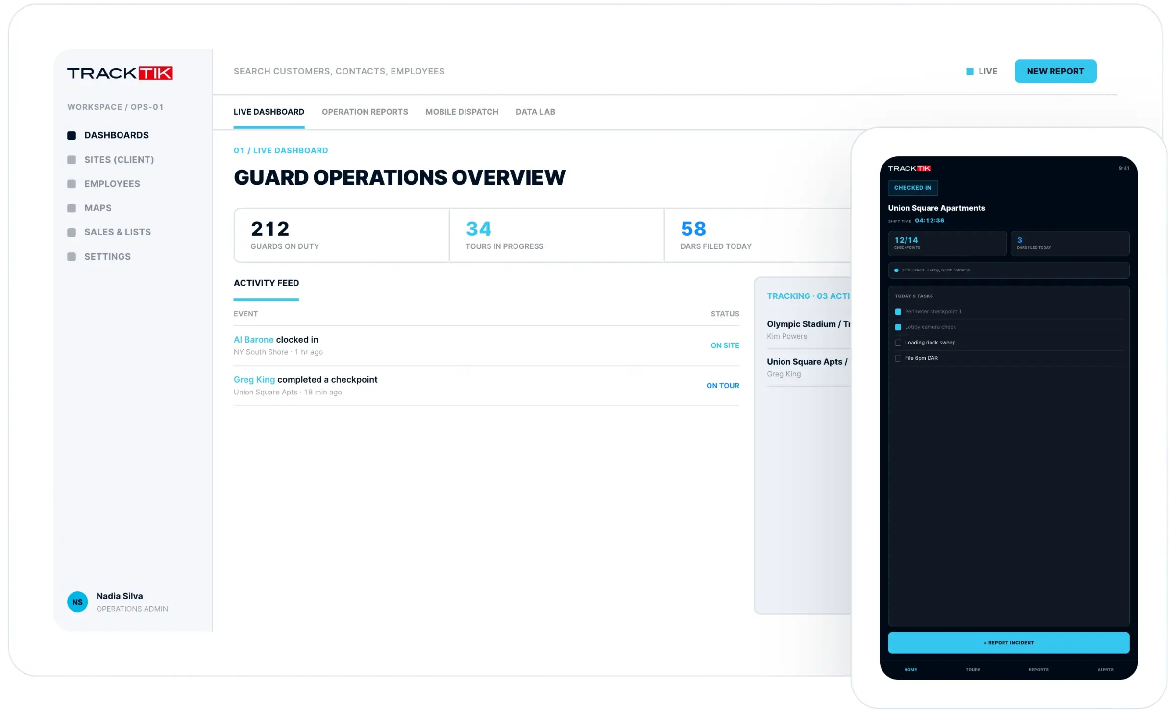 Guard Management 1 tracktik guard management dashboard and guard mobile app 1