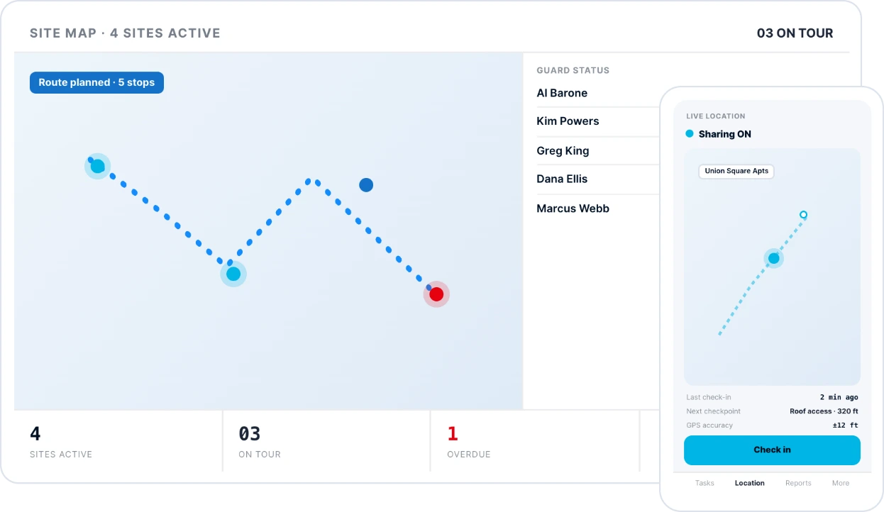 Security Guard Tour App 3 tracktik guard tour app live guard location map