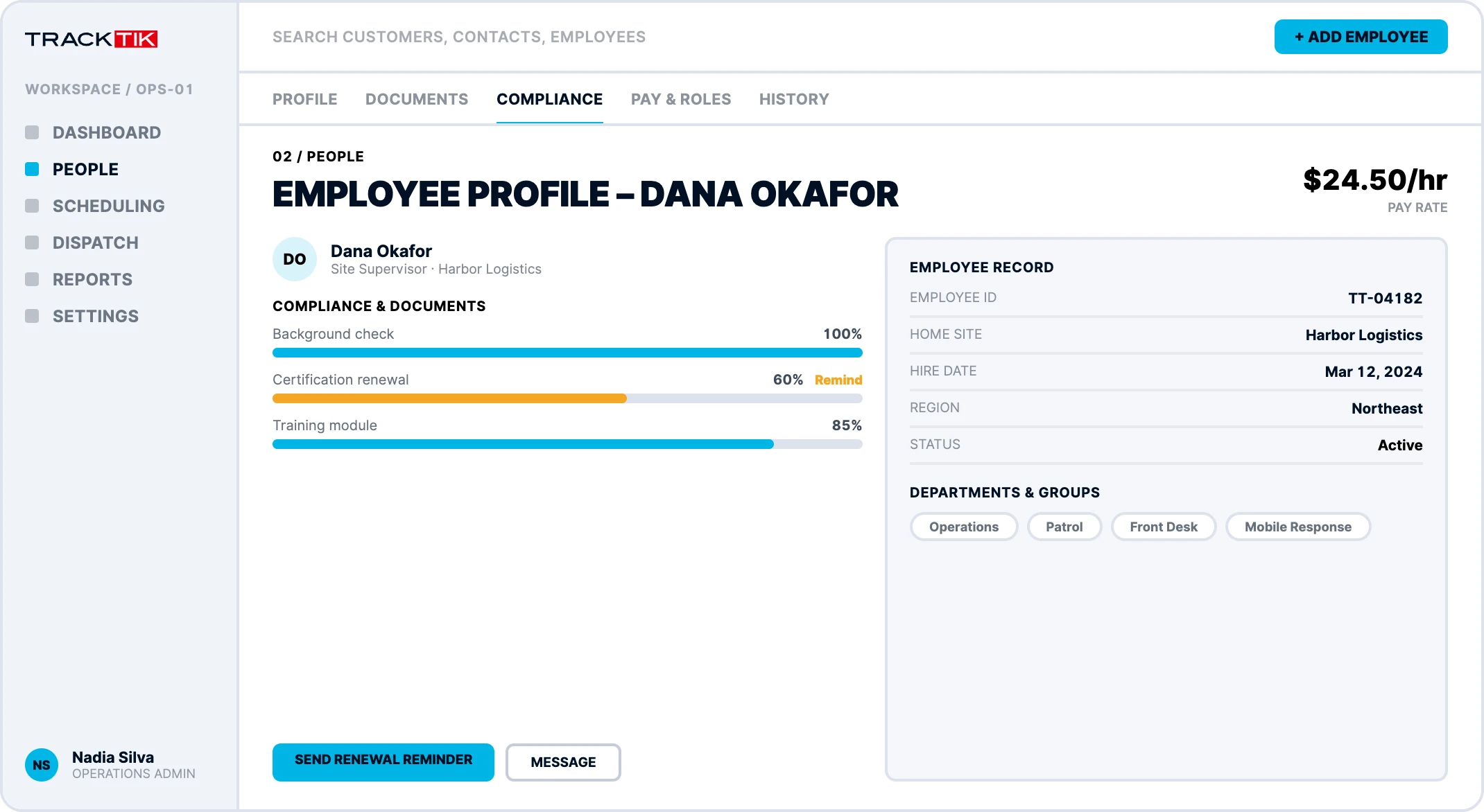 People Management 4 tracktik hr management software